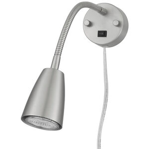 Gooseneck LED 2.38 inch Brushed Steel Wall Lamp Wall Light
