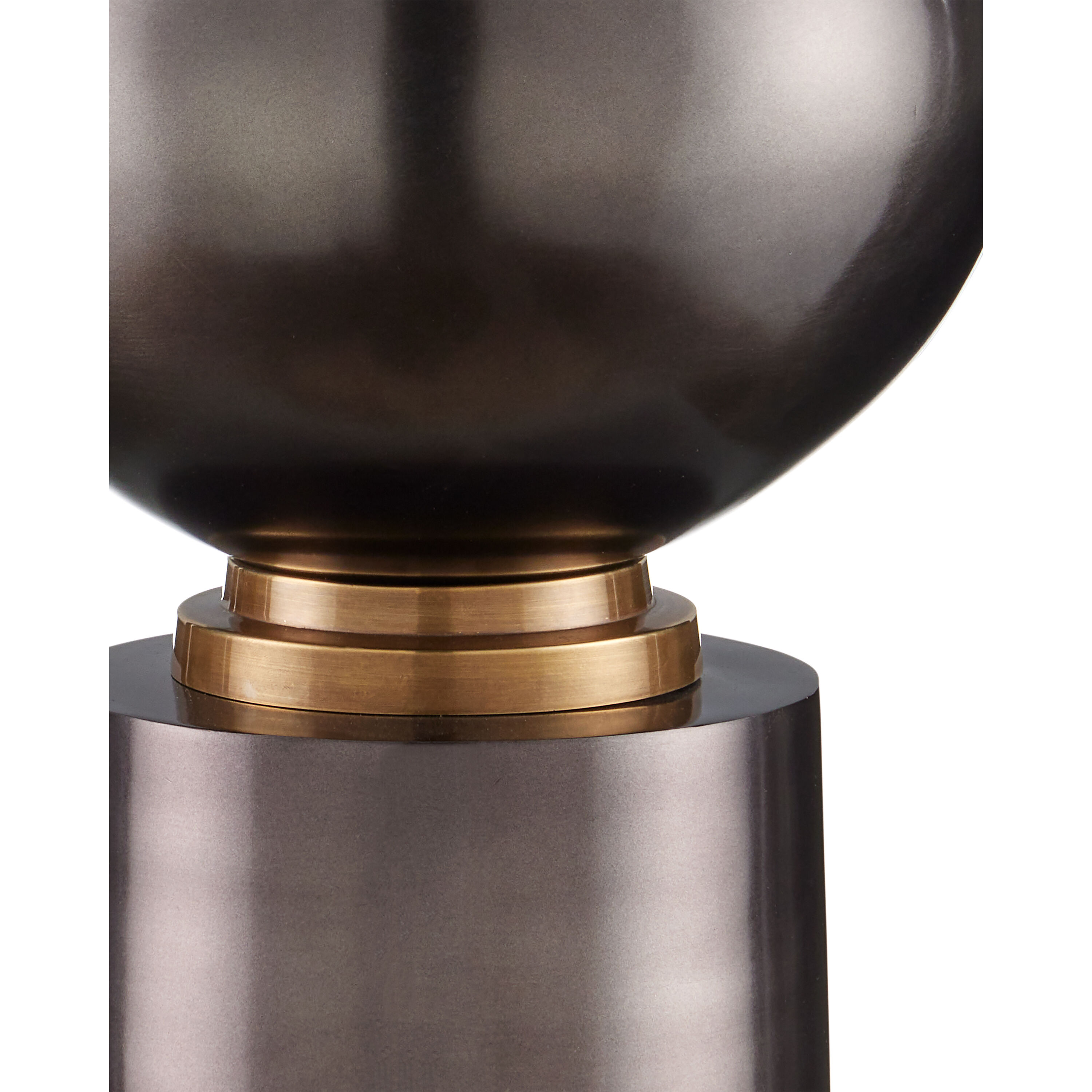 Tamerlane 27.5 inch 150 watt Black Nickel/Vintage Brass Table Lamp Portable Light