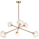 Novo 6 Light 33.75 inch Aged Gold Brass Pendant Ceiling Light in Aged Gold Brass and Clear