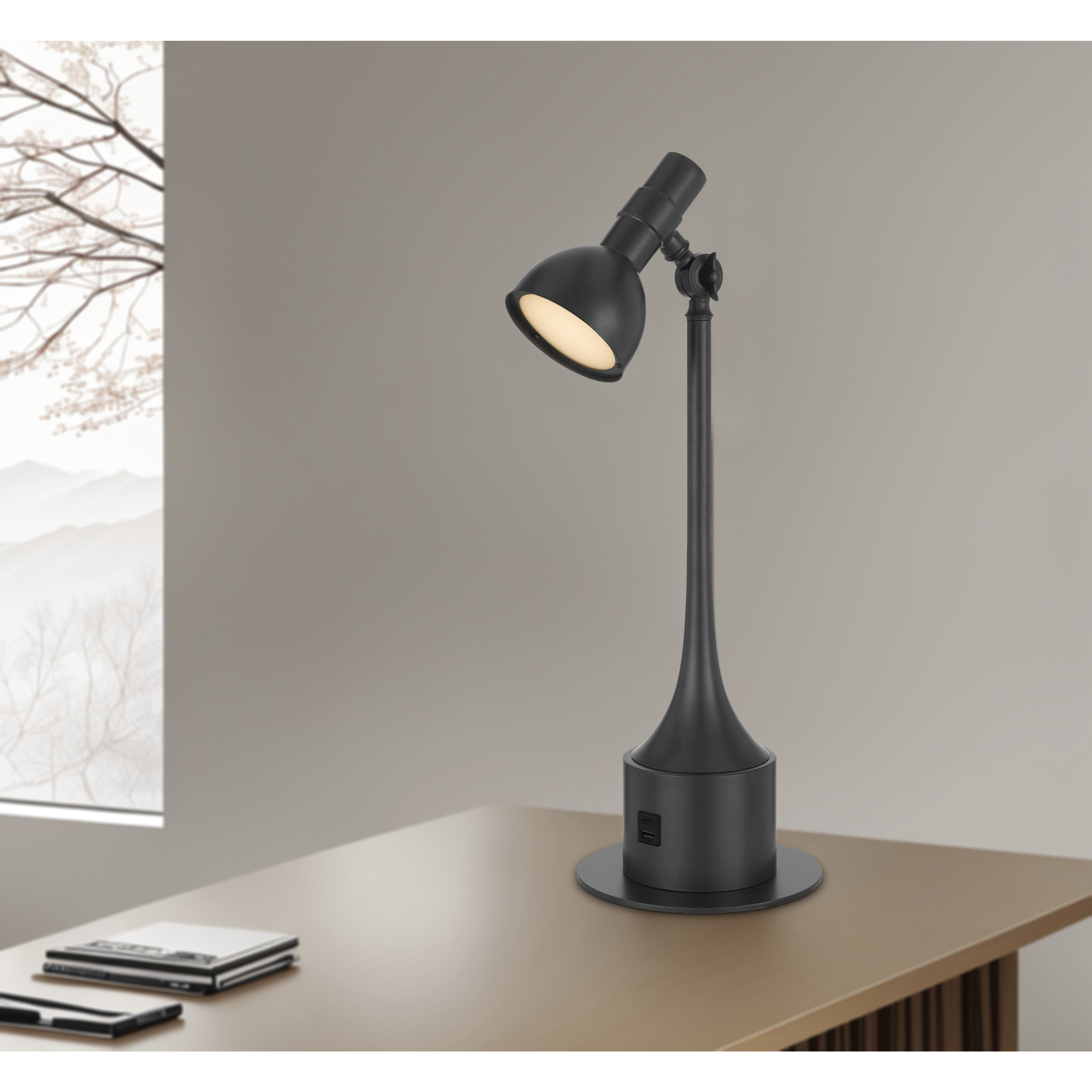 Allanson 23 inch 8 watt Charcoal Grey Desk Lamp Portable Light