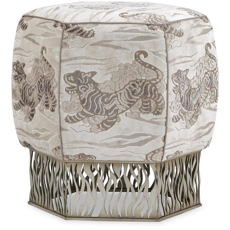 Honeycomb 17.5 inch Silver Ottoman