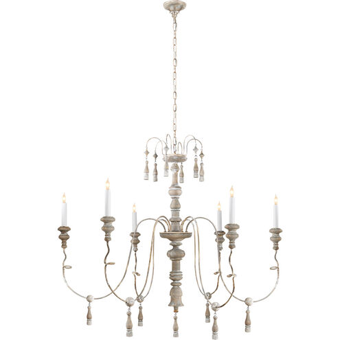 Suzanne Kasler Michele 6 Light 43 inch Belgian White Chandelier Ceiling Light, Medium