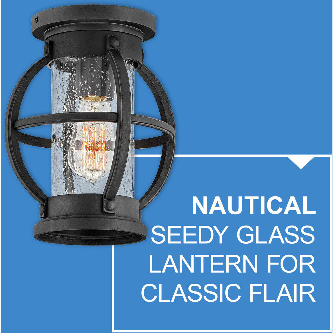 Coastal Elements Chatham 1 Light 8.25 inch Museum Black Outdoor Flush Mount