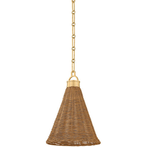 Kensington 1 Light 10 inch Aged Brass Pendant Ceiling Light
