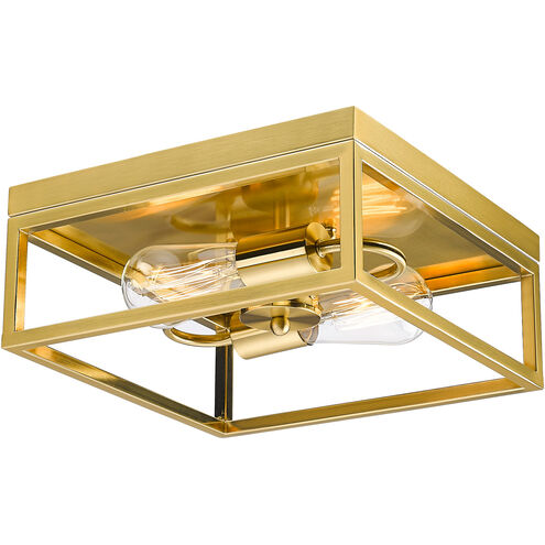Canada 2 Light 12 inch Gold Flush Mount Ceiling Light