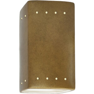 Ambiance Rectangle LED 5.25 inch Antique Gold Wall Sconce Wall Light, Small