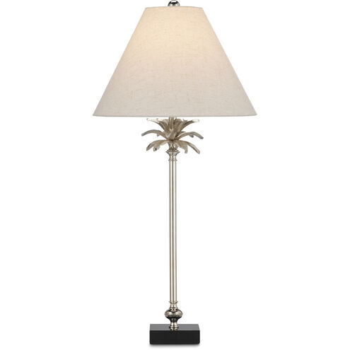 Palmyra 35 inch 150 watt Polished Nickel and Black Table Lamp Portable Light