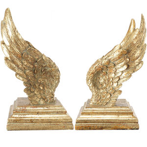 Soar Wing 5 X 4 inch Gold Book Ends, Set of 2
