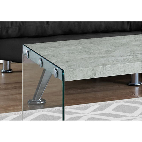 Silver Spring 44 X 22 inch Grey and Clear Accent Table or Coffee Table