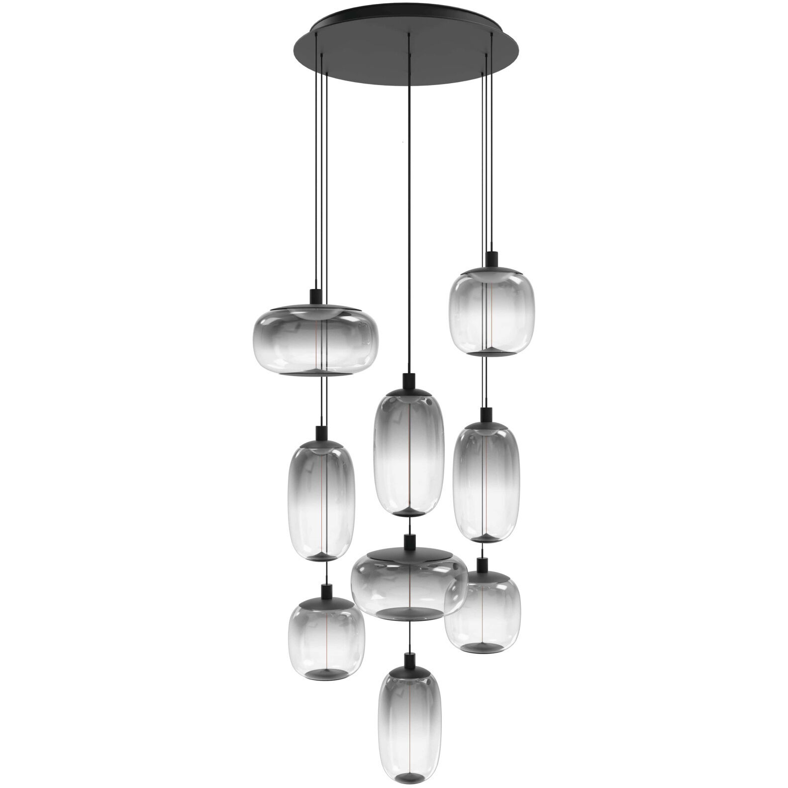 Monaco LED 36 inch Black Multi Port Pendant Ceiling Light