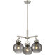 Newton Sphere 3 Light 20.38 inch Satin Nickel Pendant Ceiling Light in Plated Smoke Glass