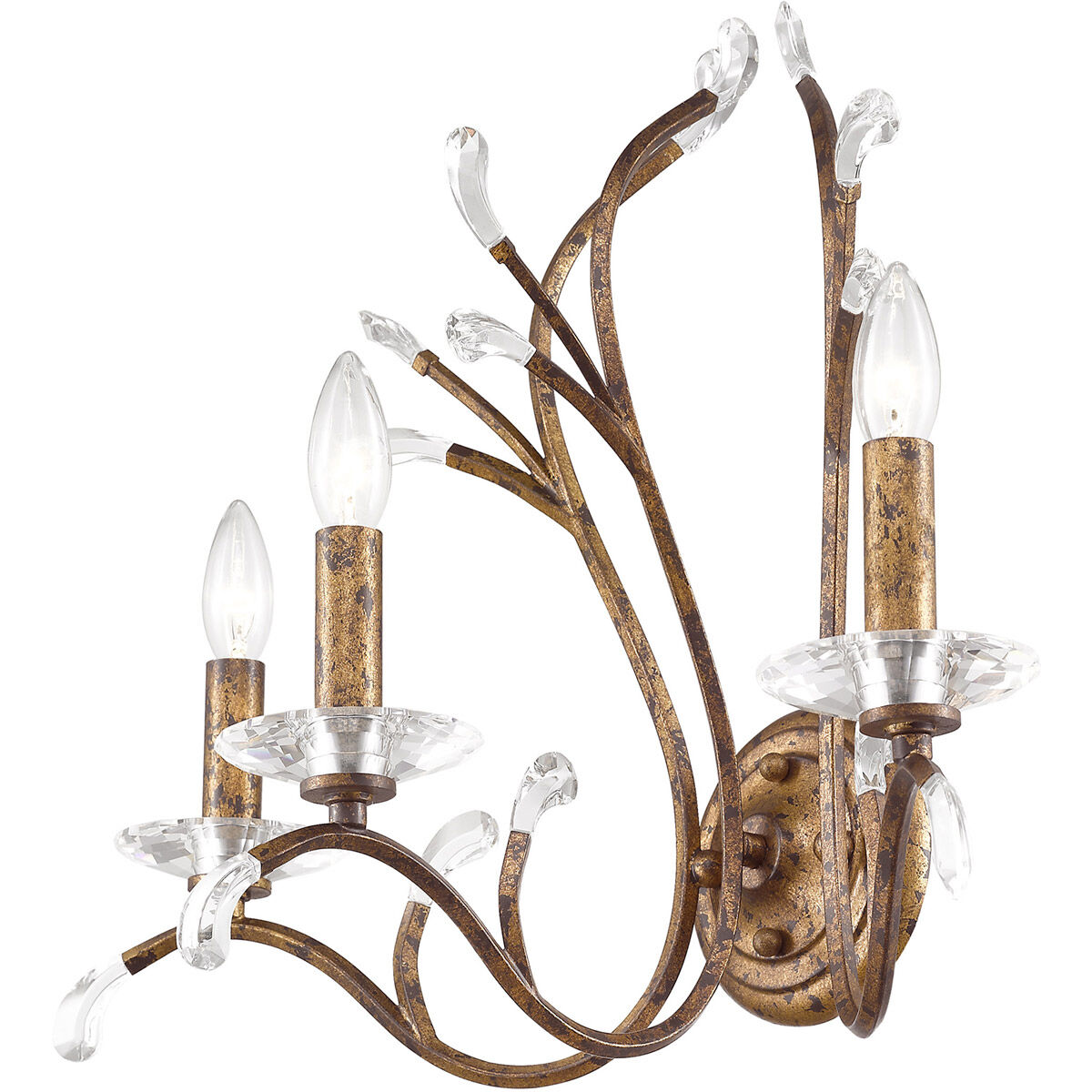 Serafina 3 Light 19.75 inch Hand Applied Venetian Golden Bronze Wall Sconce Wall Light