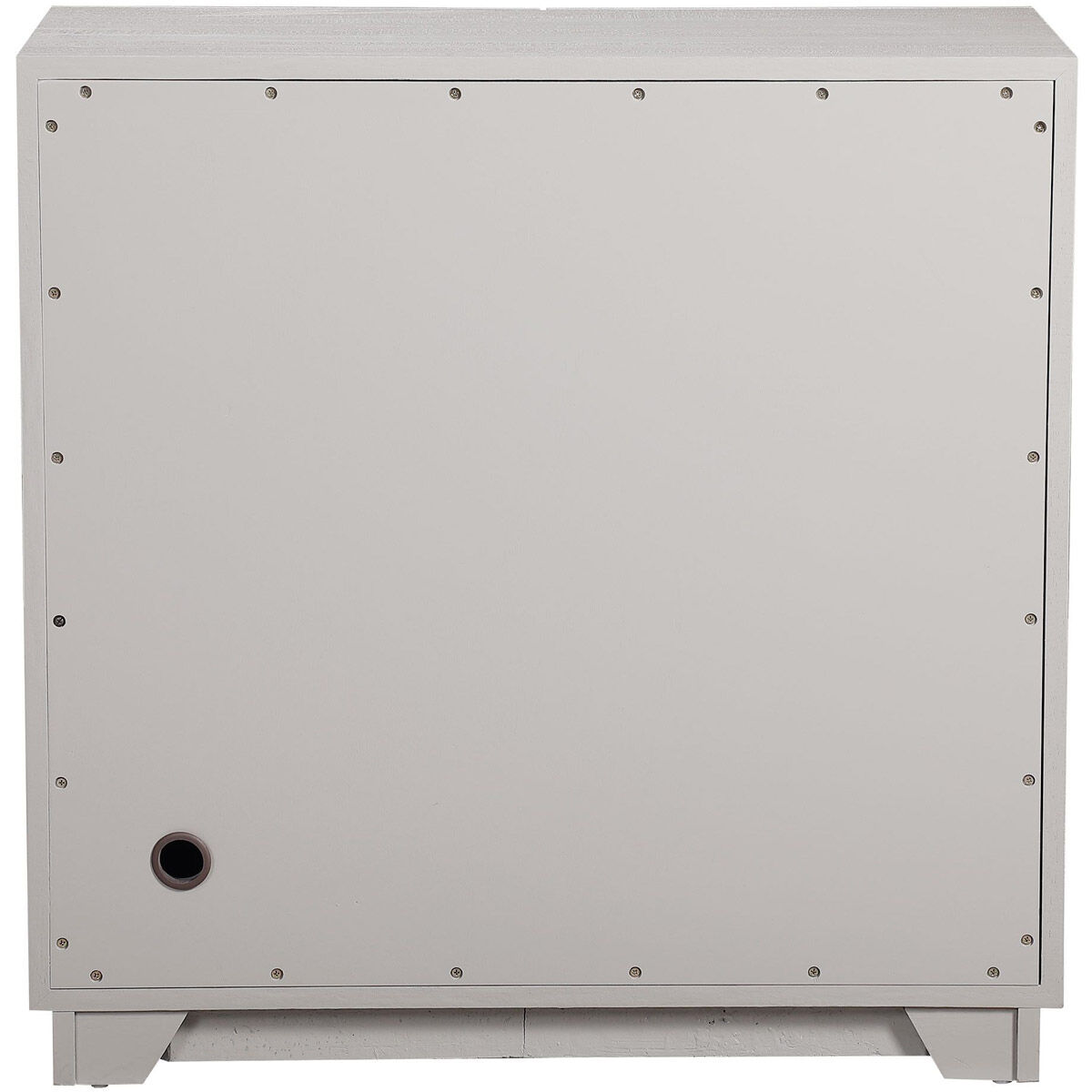 Viela Soft Gray with White Marble and Brushed Silver 2 Door Cabinet