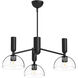 Alora Mood Jude 3 Light 38.13 inch Clear Glass and Matte Black Chandelier Ceiling Light