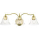 Moreland 3 Light 24 inch Polished Brass Vanity Sconce Wall Light