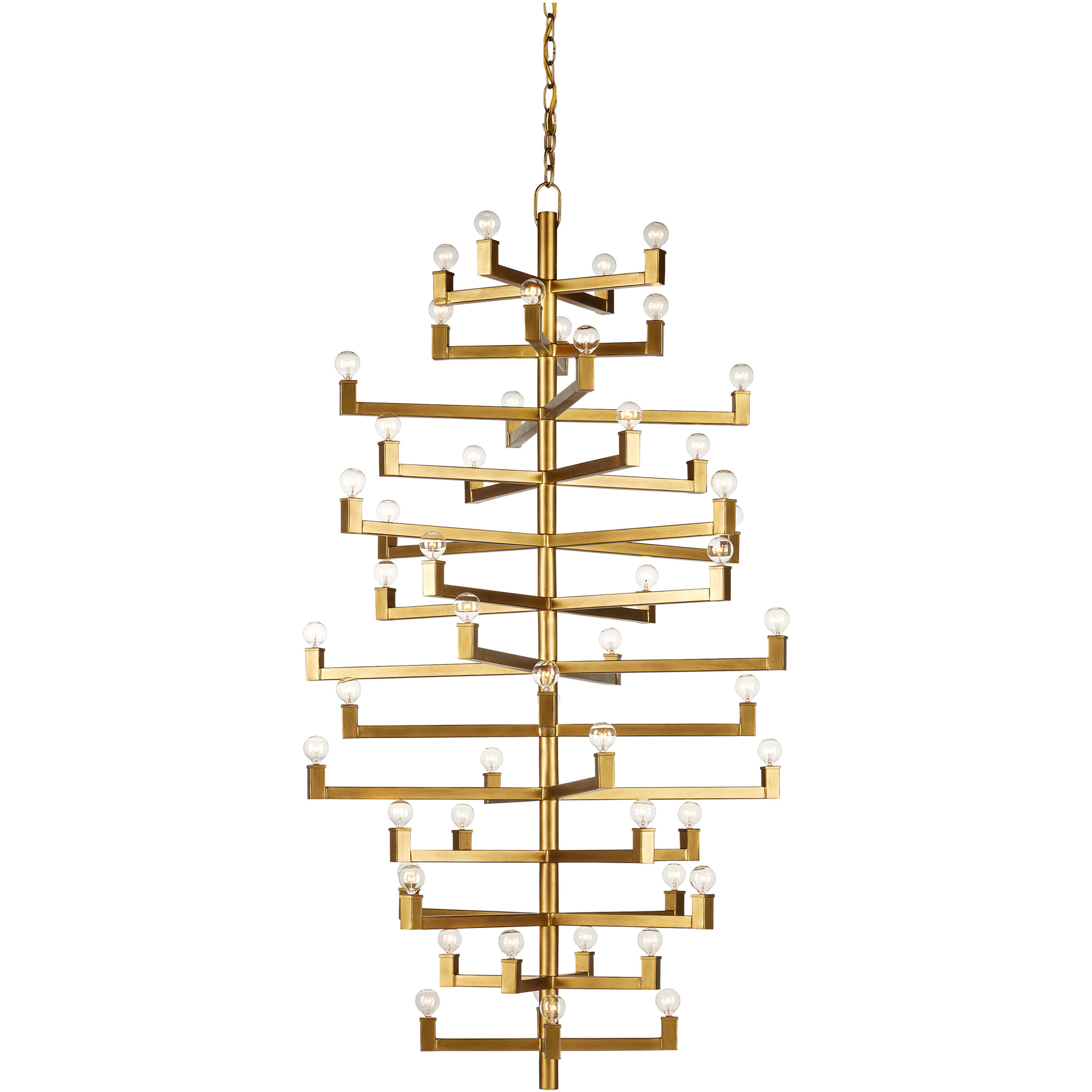 Andre 52 Light 39.75 inch Brass Chandelier Ceiling Light