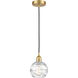 Edison Athens Deco Swirl 1 Light 6 inch Satin Gold Mini Pendant Ceiling Light