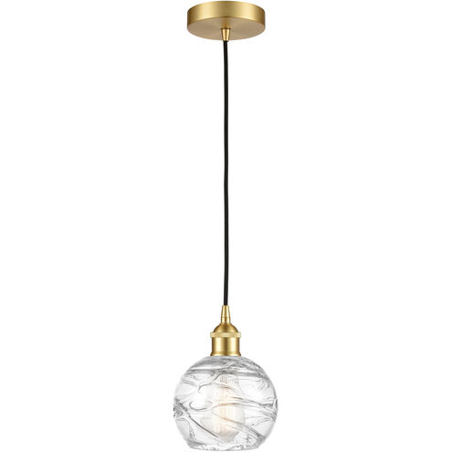 Edison Athens Deco Swirl 1 Light 6 inch Satin Gold Mini Pendant Ceiling Light