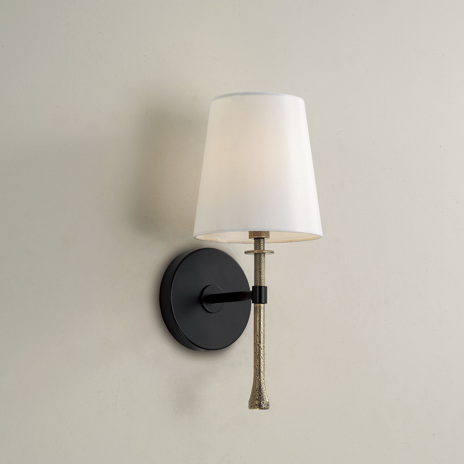 Hollis 1 Light 6 inch Matte Black with Hammered Gold Sconce Wall Light