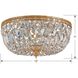 Waltham 3 Light 12 inch Olde Brass Flush Ceiling Light in Clear Spectra