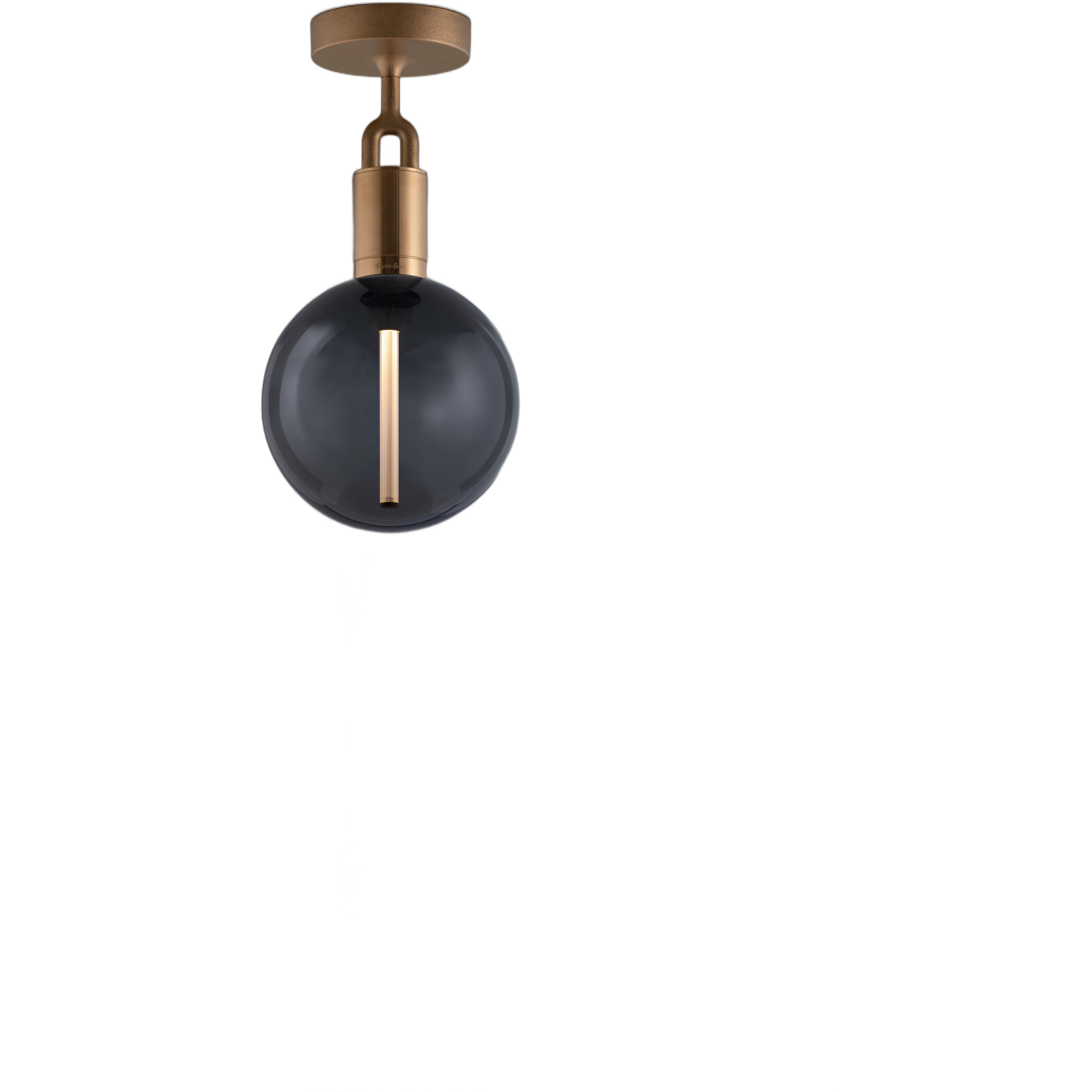 Forked LED 7.87 inch Brass Flush Mount Ceiling Light