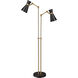 Soriano 57 inch 60.00 watt Matte Black/Heritage Brass Floor Lamp Portable Light