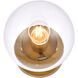 Mimi 1 Light 6 inch Brass Bath Sconce Wall Light, can be Ceiling Mounted