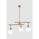 Wade 3 Light 44.25 inch Patina Brass Chandelier Ceiling Light