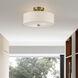 Monroe 2 Light 13 inch Antique Brass Semi Flush Mount Ceiling Light, Medium