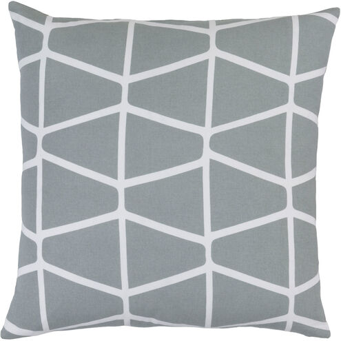 Somerset 22 X 22 inch Medium Gray and White Throw Pillow