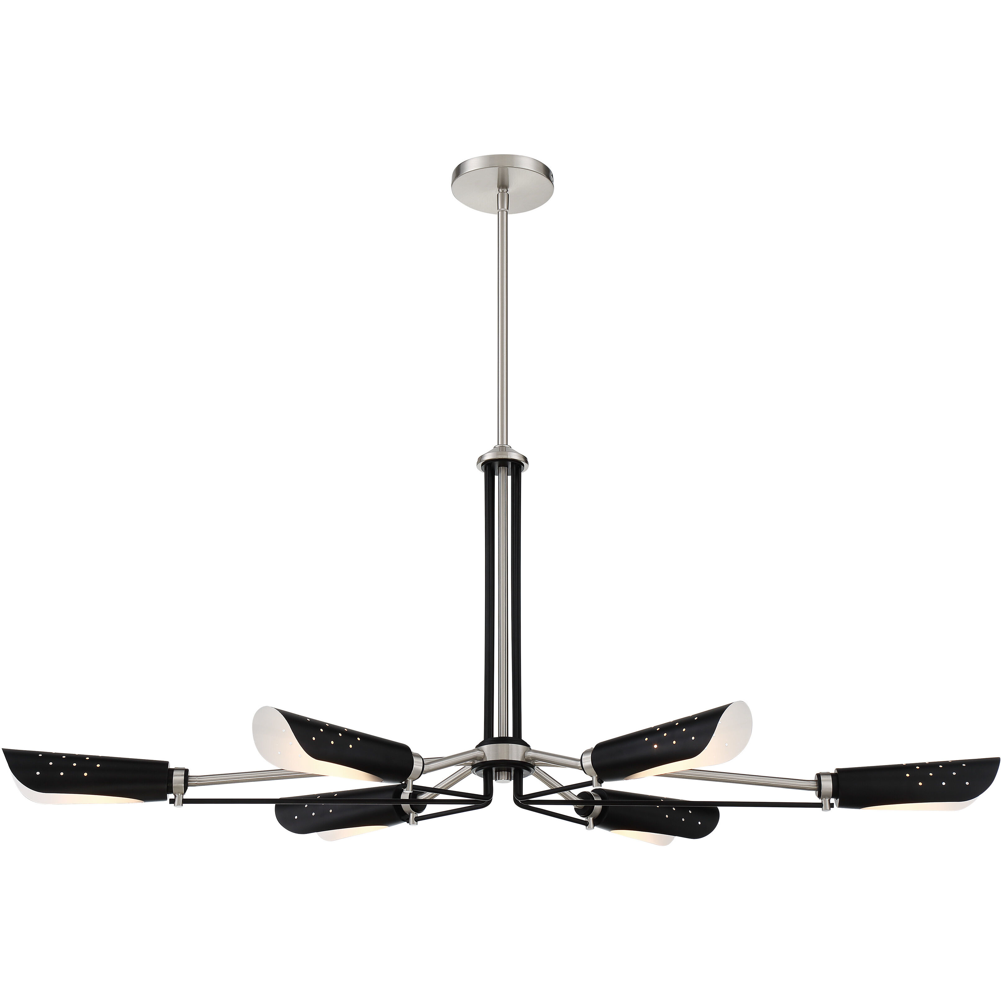 Turbine 6 Light 44 inch Coal With Brushed Nickel Island Light Ceiling Light