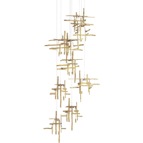 Tura 9 Light 29.6 inch Modern Brass Pendant Ceiling Light, Round