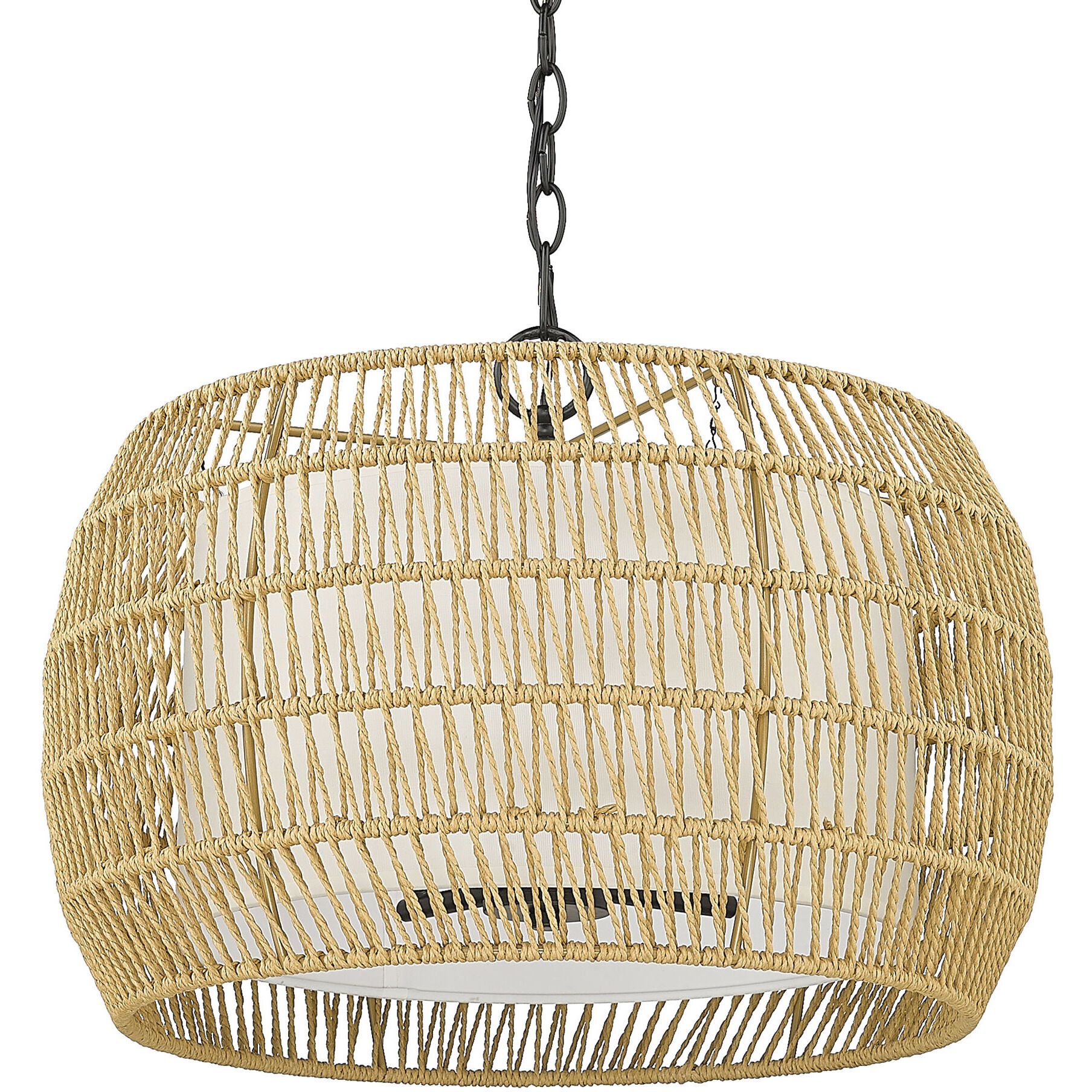 Everly Pendant Ceiling Light in Natural Rattan