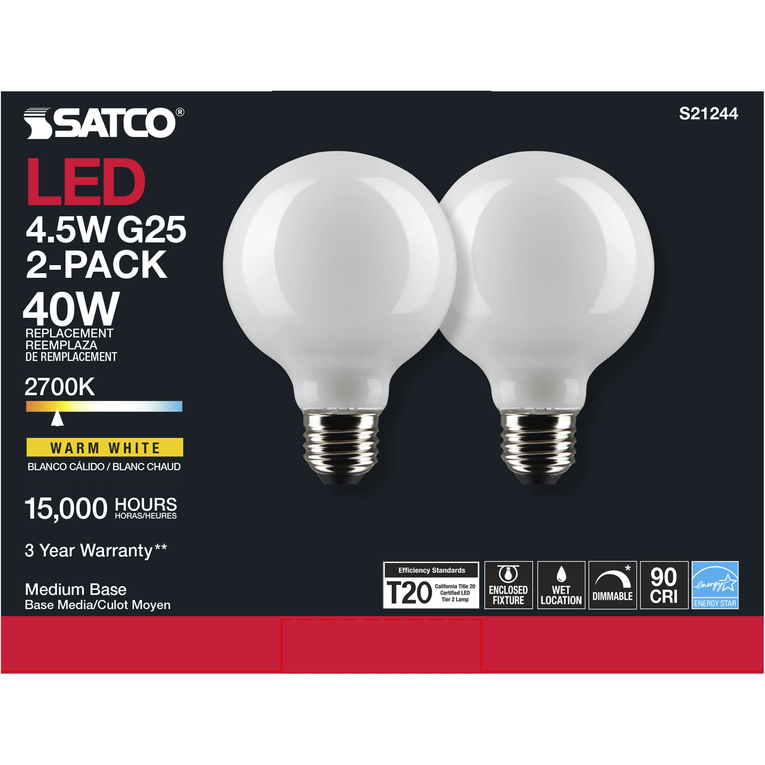 Lumos LED Medium Medium 4.50 watt 2700K LED Filament