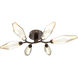 Rock Crystal LED 36.4 inch Flat Bronze Flush Mount Ceiling Light in 3000K LED, Chilled Amber