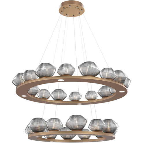 Mesa LED Novel Brass Chandelier Ceiling Light, Two-Tier Ring