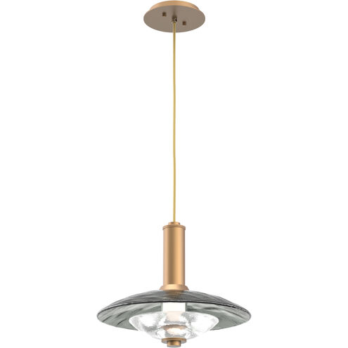 Cirrus LED 9 inch Novel Brass Pendant Ceiling Light in Smoke Granite, Small