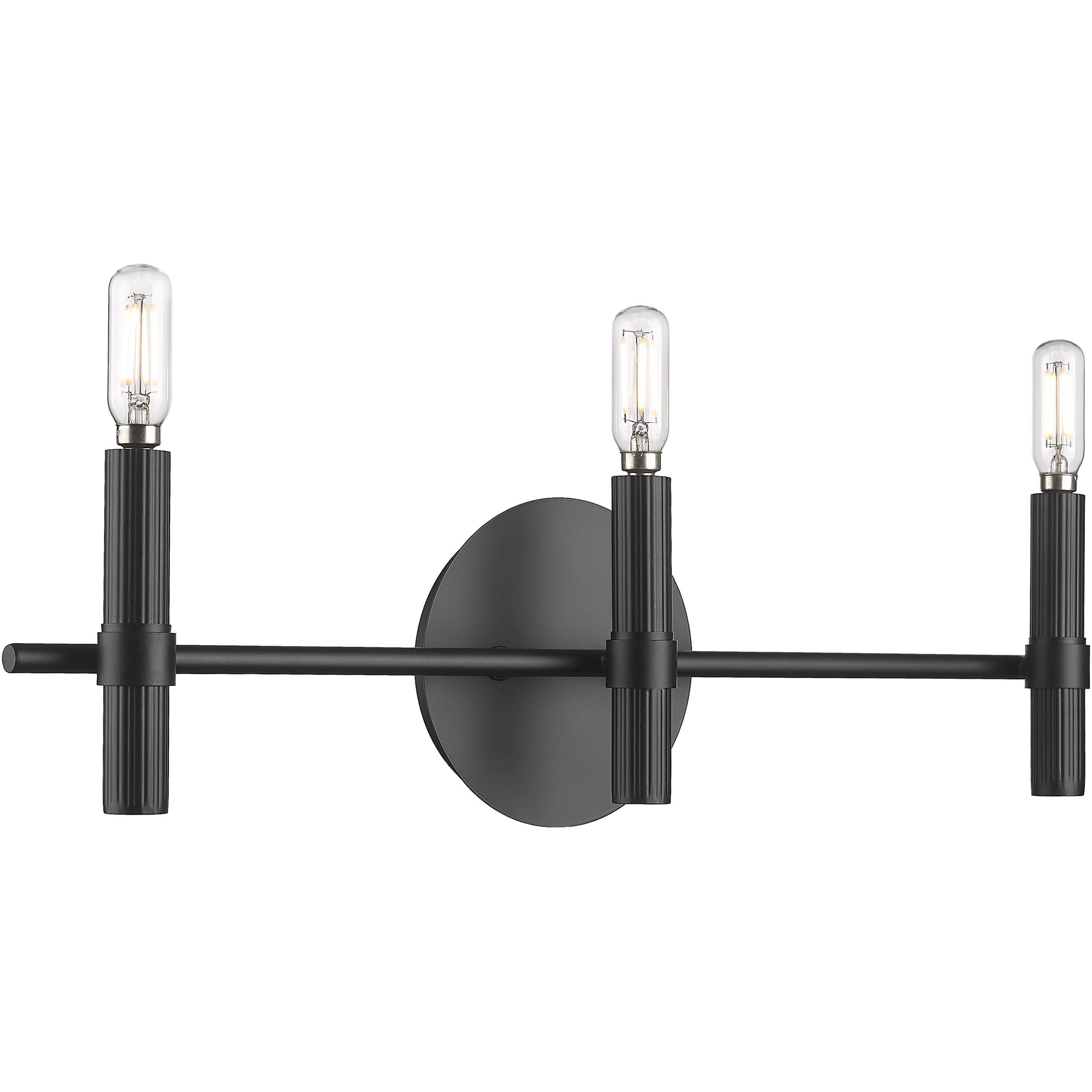 Skyva 3 Light 22 inch Matte Black Bathroom Vanity Light Wall Light