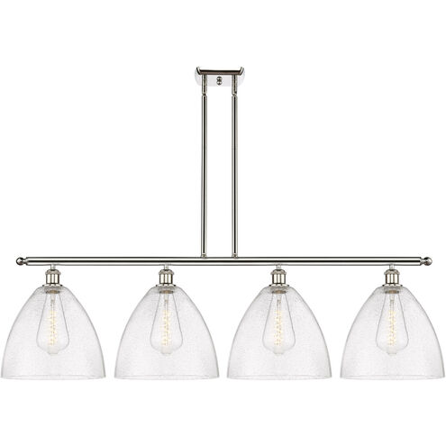 Ballston Ballston Dome LED 50 inch Polished Nickel Island Light Ceiling Light in Seedy Glass