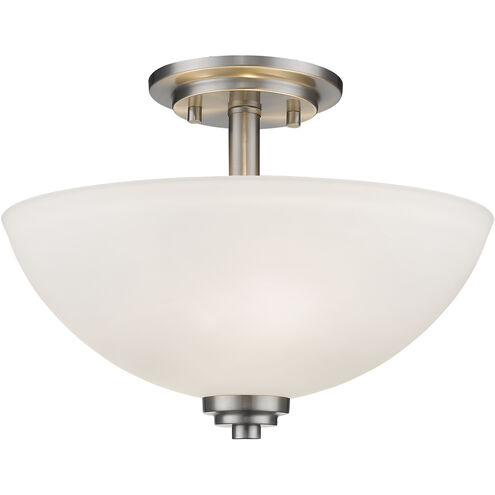 Ashton 3 Light 15.75 inch Brushed Nickel Semi Flush Mount Ceiling Light in 5.5