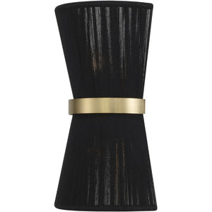 Cecilia 2 Light 8.75 inch Black Rope and Patinaed Brass Sconce Wall Light