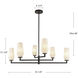 Alora Mood Krysta 6 Light 35.13 inch Matte Black/Opal Glass Chandelier Ceiling Light
