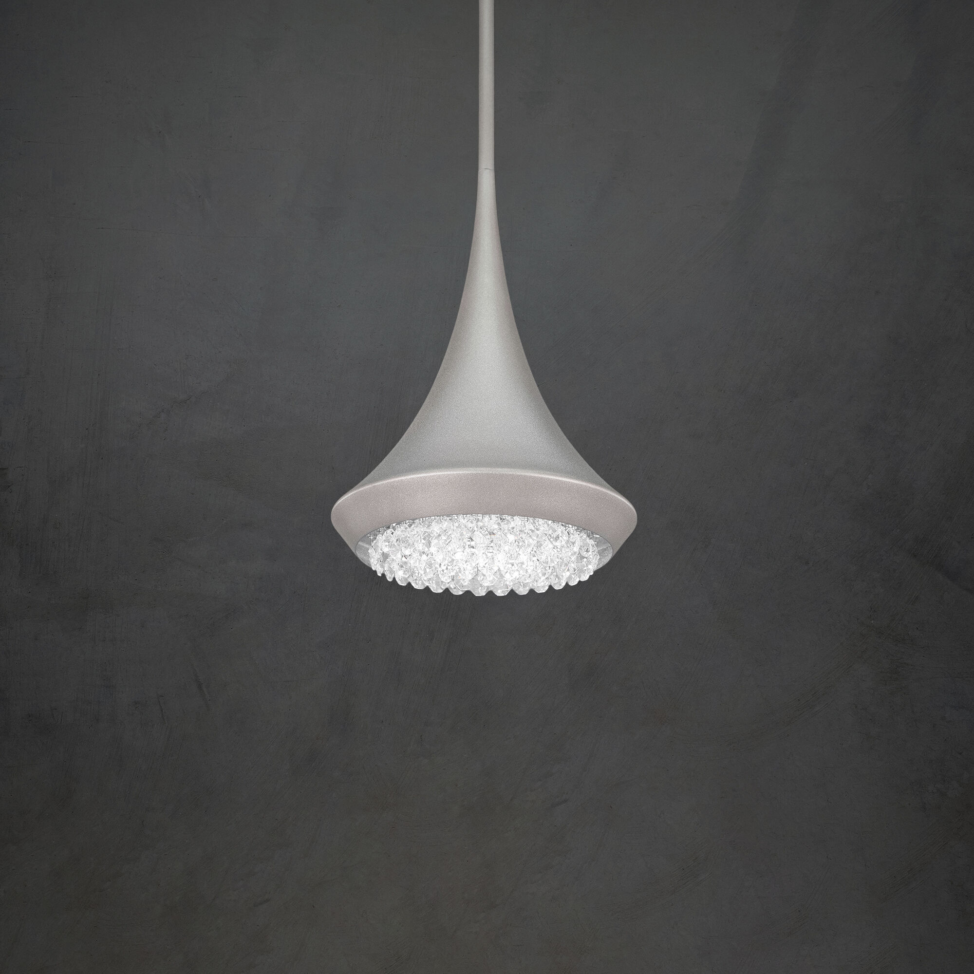 Verita LED 8 inch Soft Silver Mini Pendant Ceiling Light in Antique Silver, Schonbek Signature