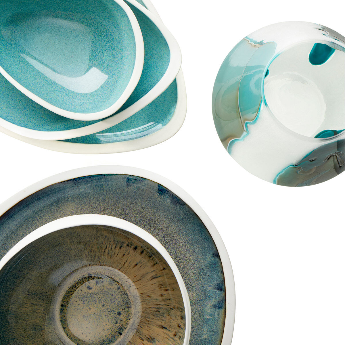 Nice Dream White And Green Tray, Medium