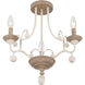Colonial Charm 3 Light 16.75 inch White Wash and Sun Dried Clay Semi Flush Ceiling Light
