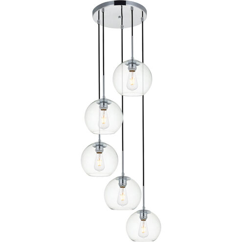 Baxter 5 Light 18 inch Chrome Pendant Ceiling Light