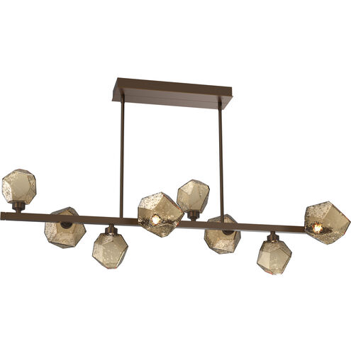 Gem LED Flat Bronze Linear Multi-Pendant Ceiling Light in 3000K LED, Twisted Branch