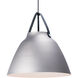 Nordic 1 Light 19 inch Black and Brushed Platinum Single Pendant Ceiling Light