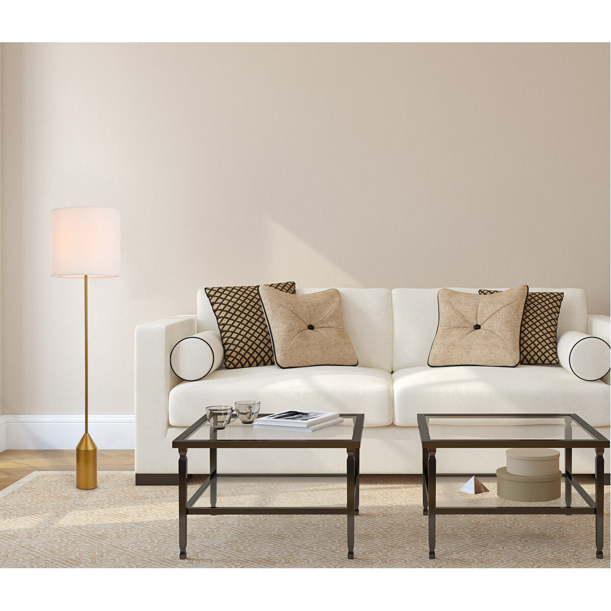 Ines 59.5 inch 40 watt Brass Floor Lamp Portable Light