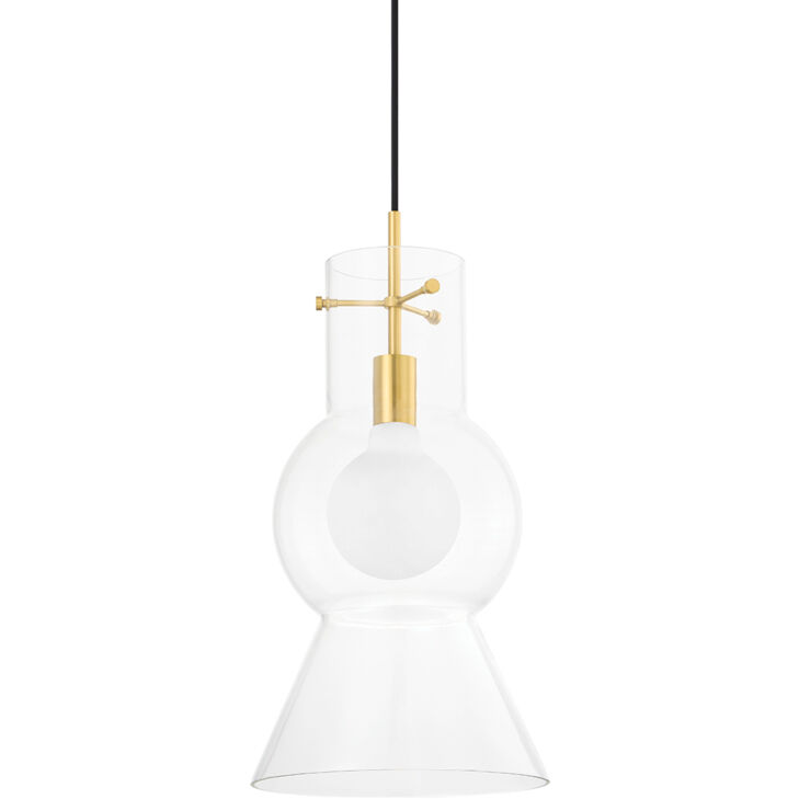 Mirabel 1 Light 11 inch Aged Brass Pendant Ceiling Light
